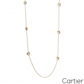 Cartier Yellow Gold Mother of Pearl & Diamond Amulette Necklace Cartier Yellow Gold Mother of Pearl & Diamond Amulette Necklace